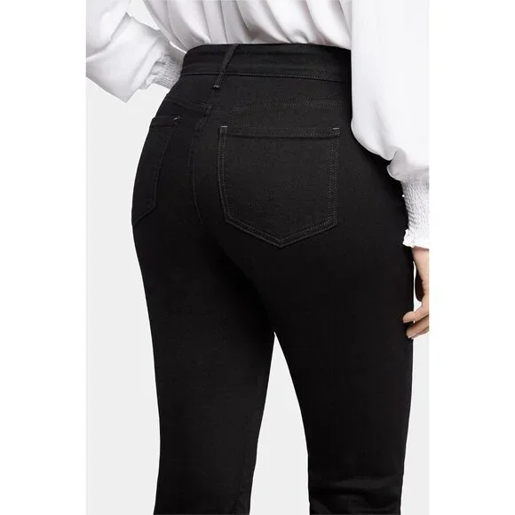 Women's Black Denim Jeans Size 12 Straight Leg Lift Tuck Classic Fit - Picture 6 of 6